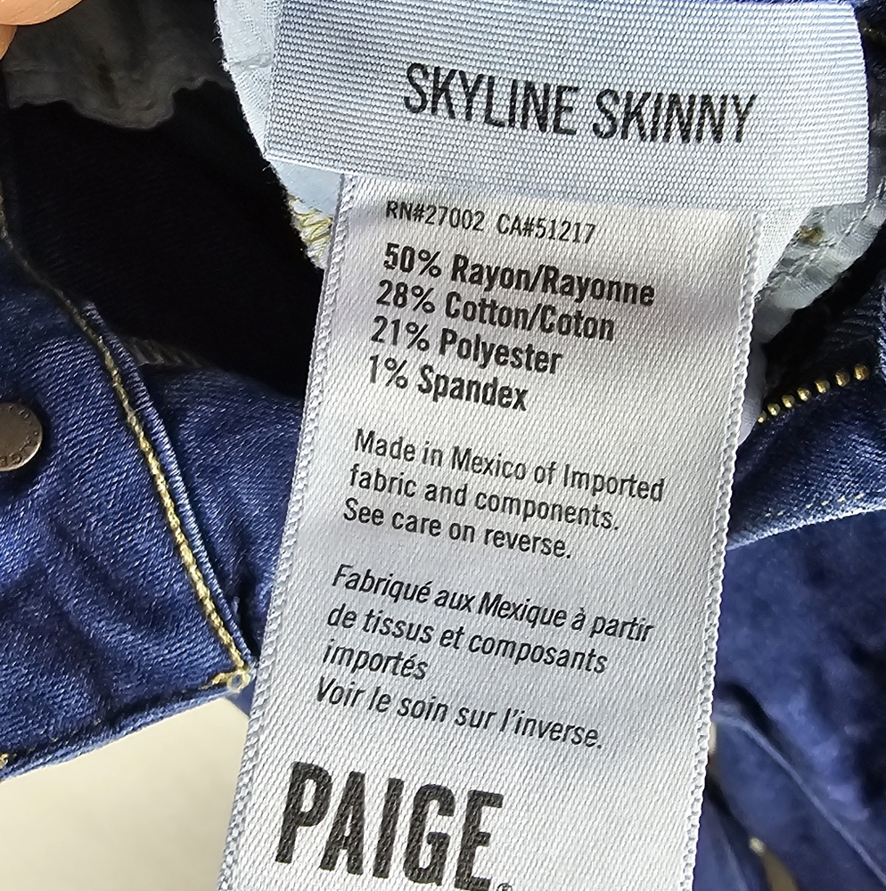 Paige Skyline Ankle Skinny Jeans In Howard Size 25 = 0 NWT - Picture 8 of 11